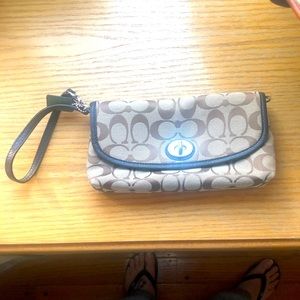 Authentic brown coach wristlet